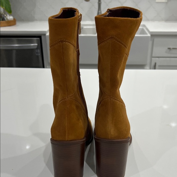 Franco Sarto Brown Suede Heeled Boots - Picture 9 of 13